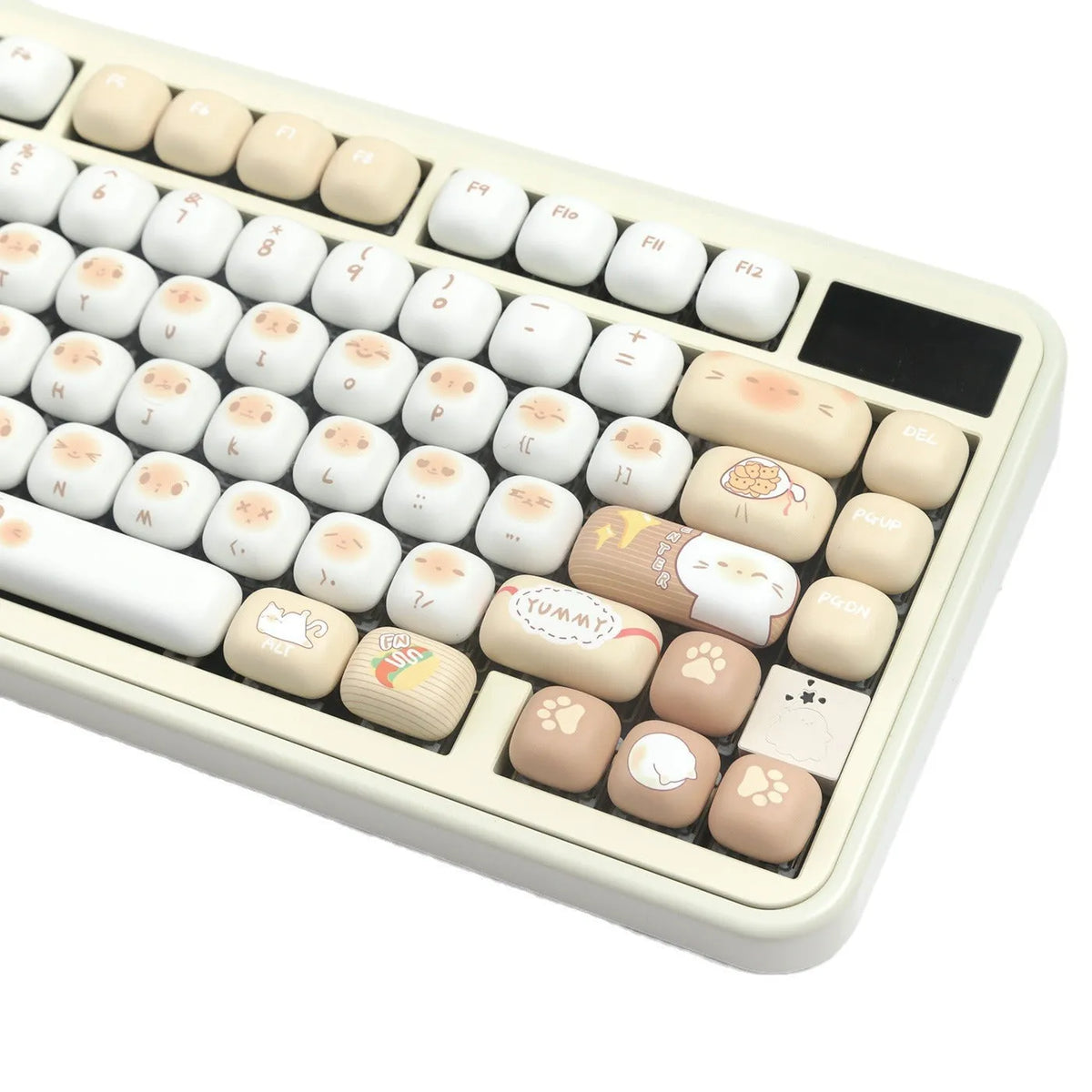 Steamed bread cat design mechanical keyboard key cap set with 7u spacebar supplement