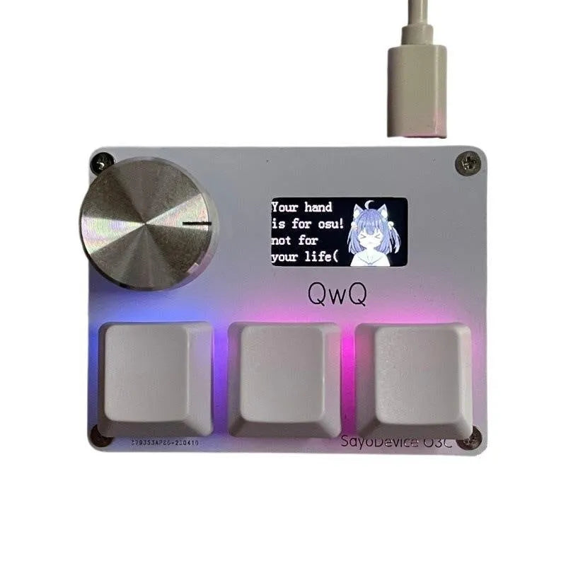 Magnetic axis numeric keyboard with Hall sensors, 0.96-inch IPS screen, customisable knob, and RGB backlight in Black, Pink, Silver, or White