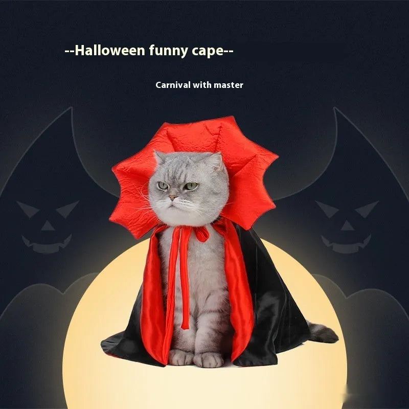 Black and red Halloween clothing for cats and dogs in free size made from polyester fabric