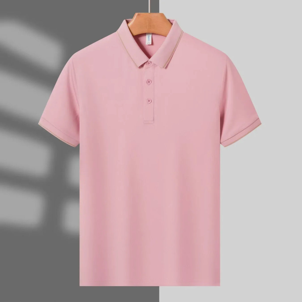 Loose fit short sleeve polo shirt in Army Green with ice ion single collar lapel