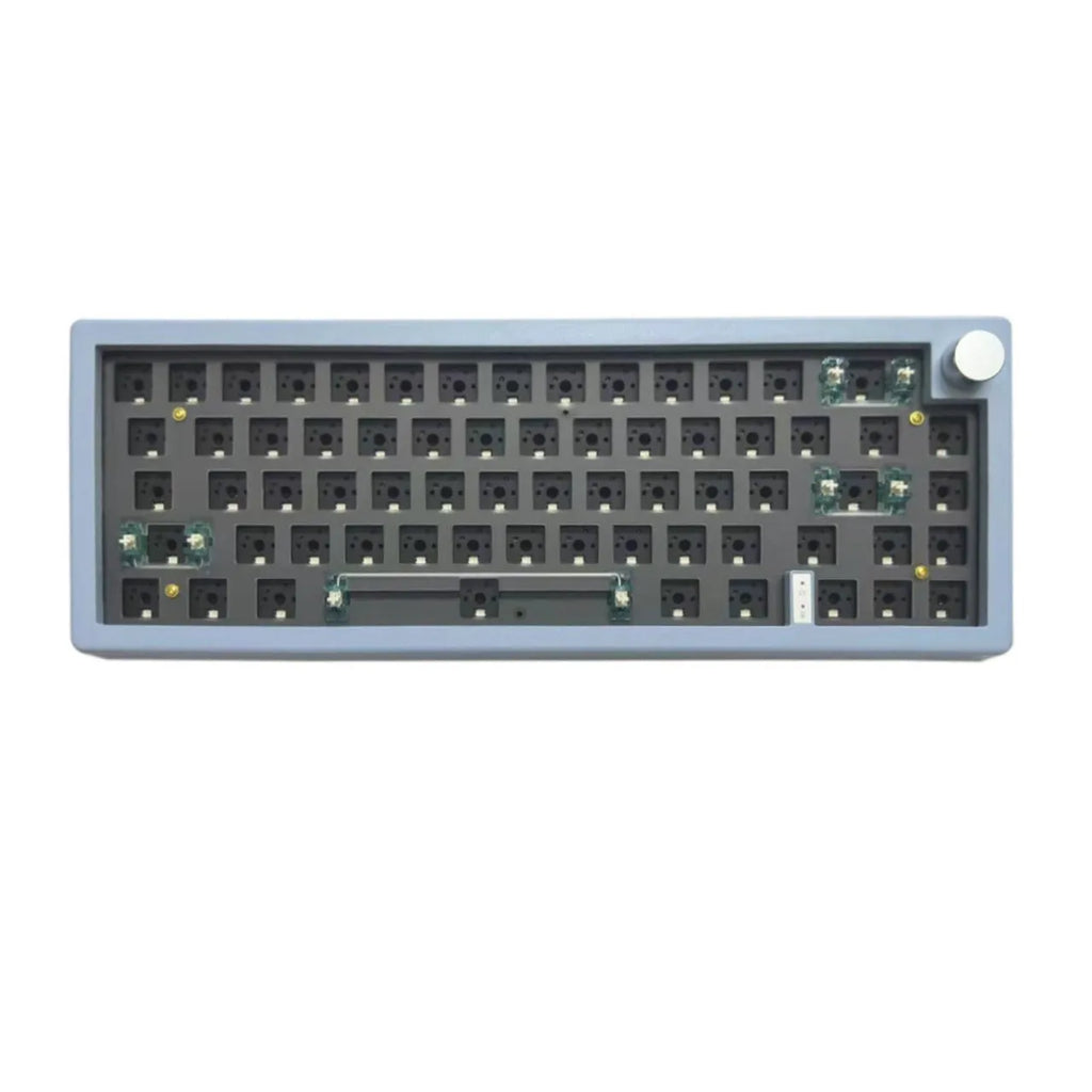 Hot-swappable mechanical keyboard kit with RGB backlighting and control knob