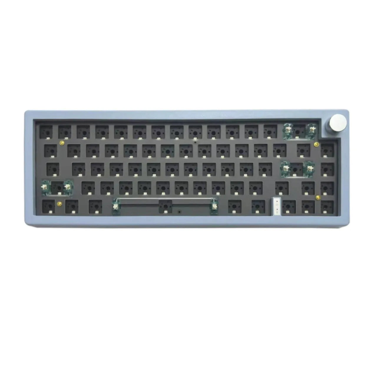 Hot-swappable mechanical keyboard kit with RGB backlighting and control knob