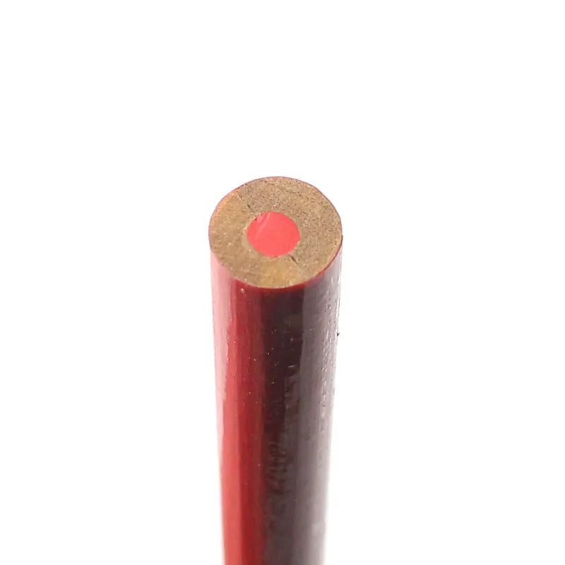 Pack of ten round red and blue wooden carpenter pencils for woodworking marking.