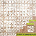 Leaves flower hollow spray painting template set with 700 PET film stencils in 2-inch size and 7 pattern categories