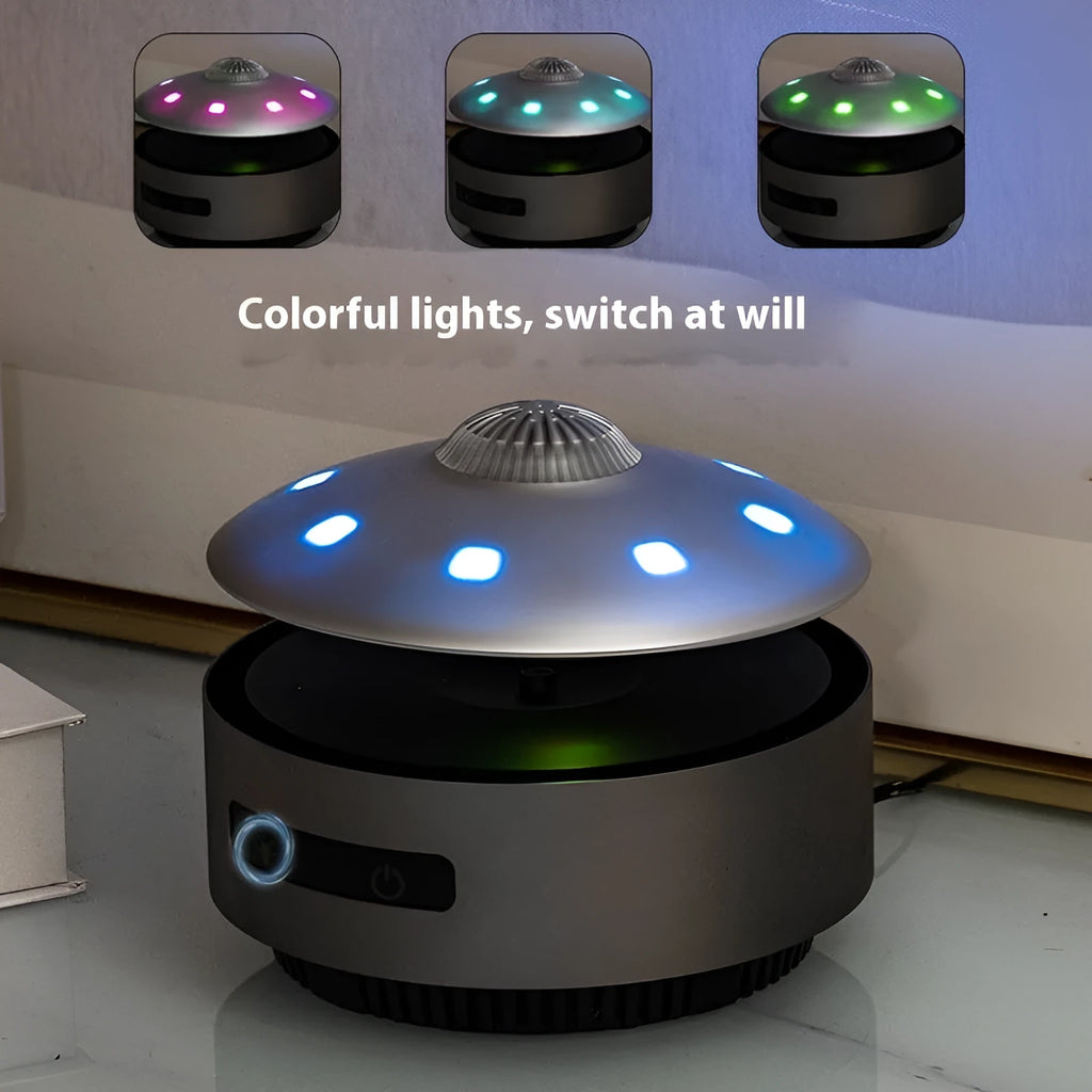 Automatic lifting magnetic levitation Bluetooth speaker in automatic lifting audio colour.