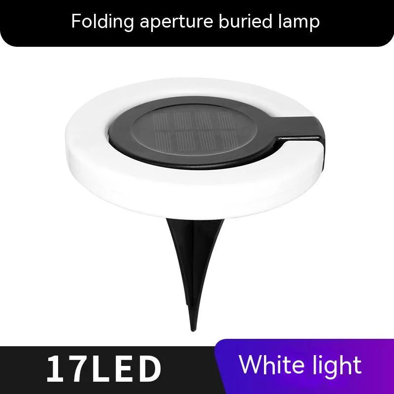 Solar underground light with waterproof folding aperture for outdoor garden pathway illumination