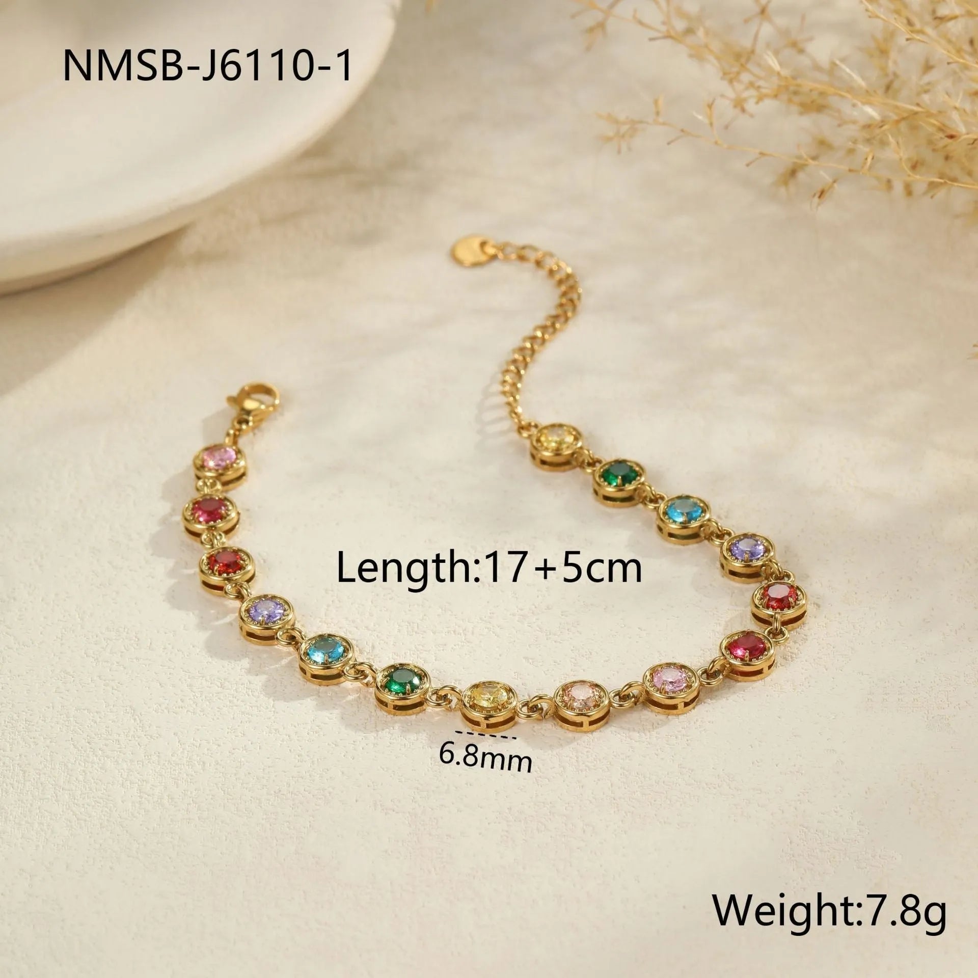 Women's stainless steel bracelet with a geometric heart, circle, or square charm in gold or silver plating