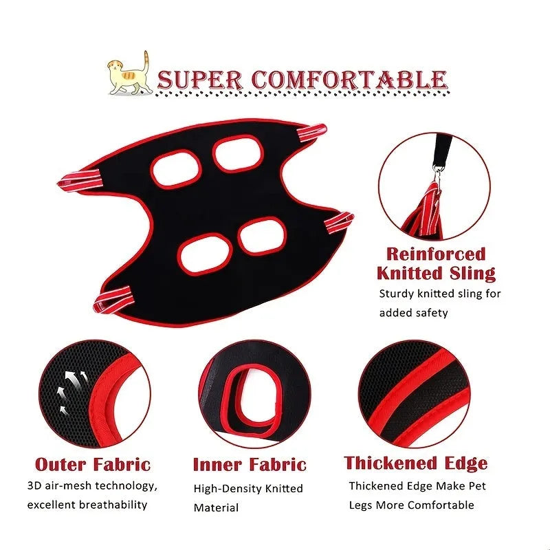 Pet grooming restraint bag hammock set for cat and dog nail trimming and bathing in four sizes