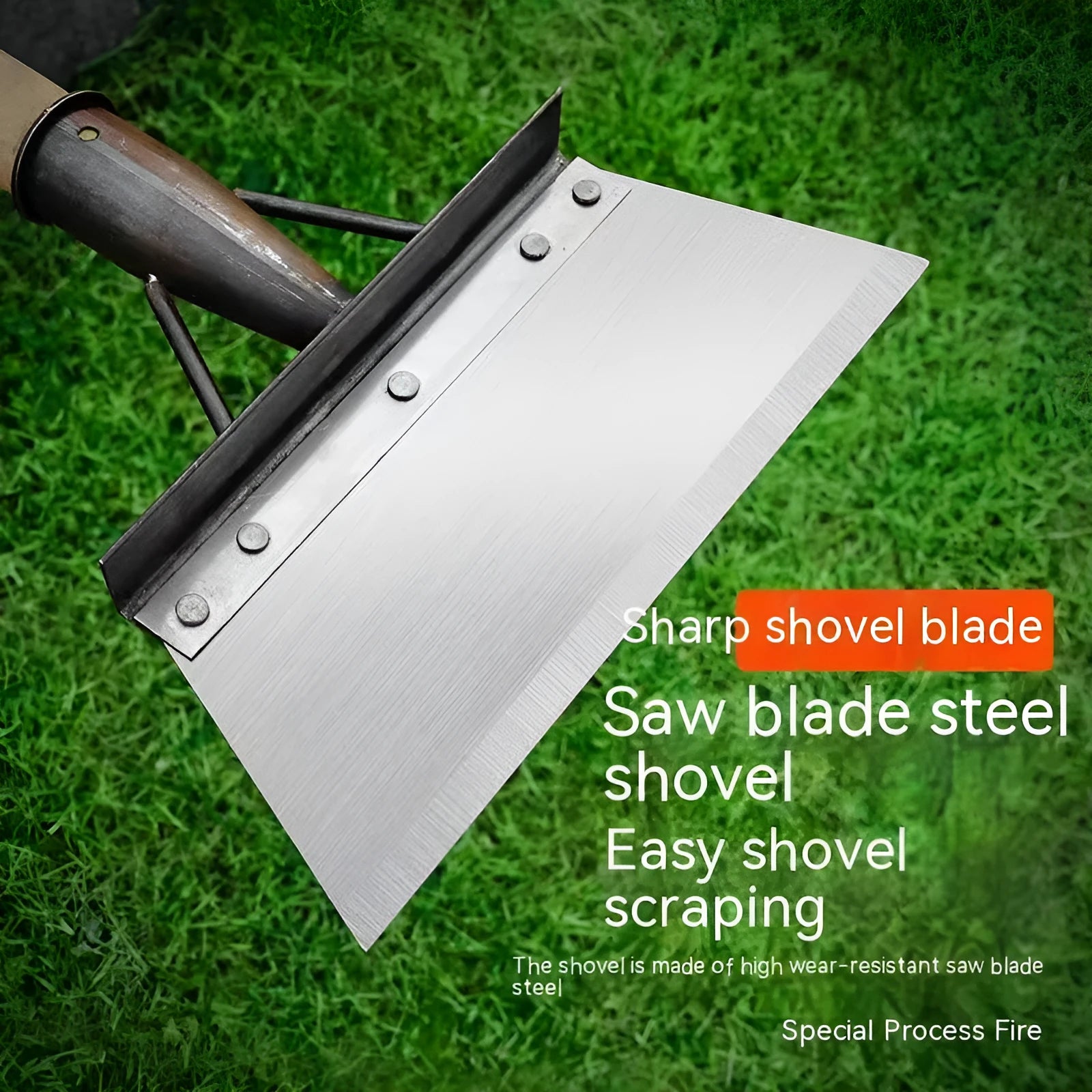 Manganese steel thickened cleaning shovel for garden and home use in various sizes.