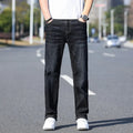 Men's tapered business casual trousers in thin stretch denim cotton fabric
