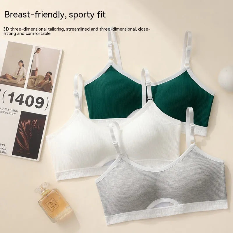 Sports underwear vest with fixed double-shoulder straps and underwired tube top in cotton fabric