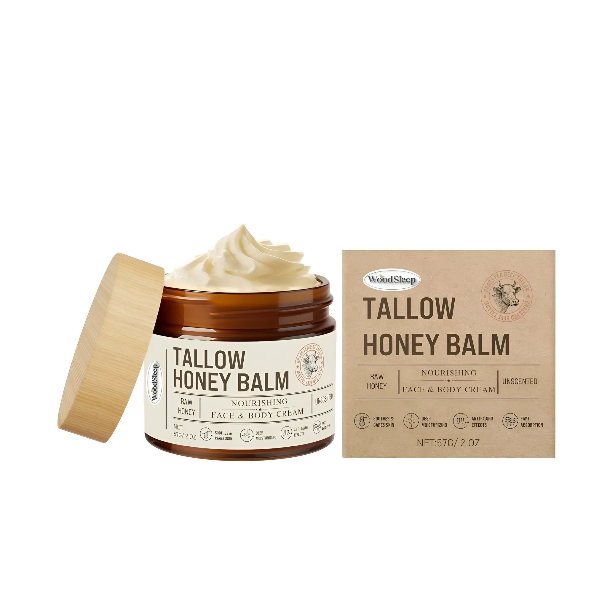 57g tube of natural butter skin care cream with titanium dioxide and glyceryl stearate