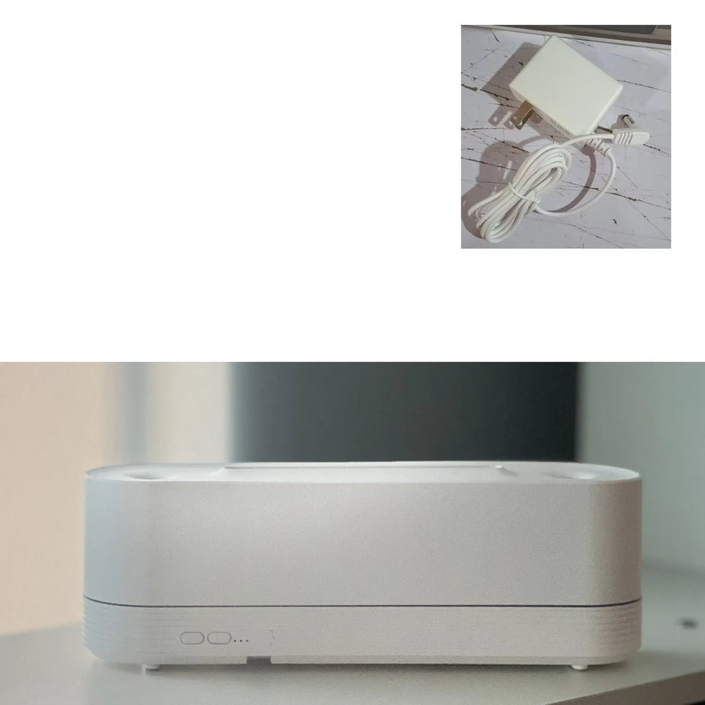 Black ultrasonic aroma diffuser with LED flame lighting emitting cool mist