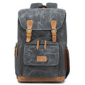 Canvas DSLR camera backpack in khaki colour with waterproof and anti-theft features