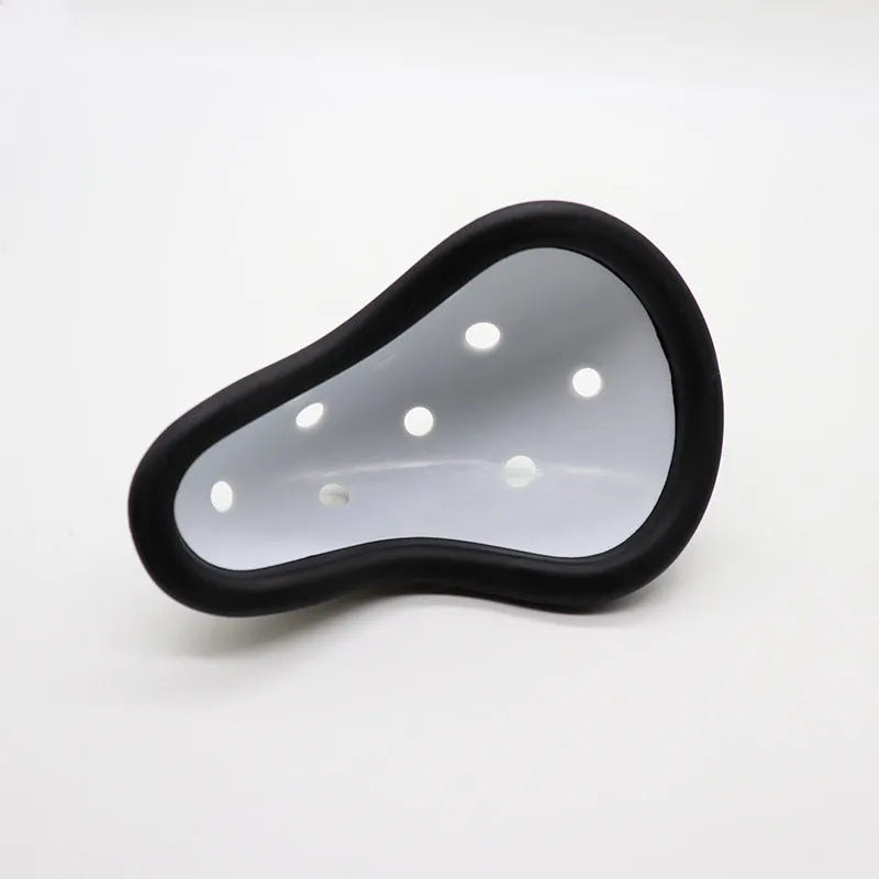 Rubber genital protector for hockey, rugby, boxing, Sanda, and fighting sports in adult and children's sizes