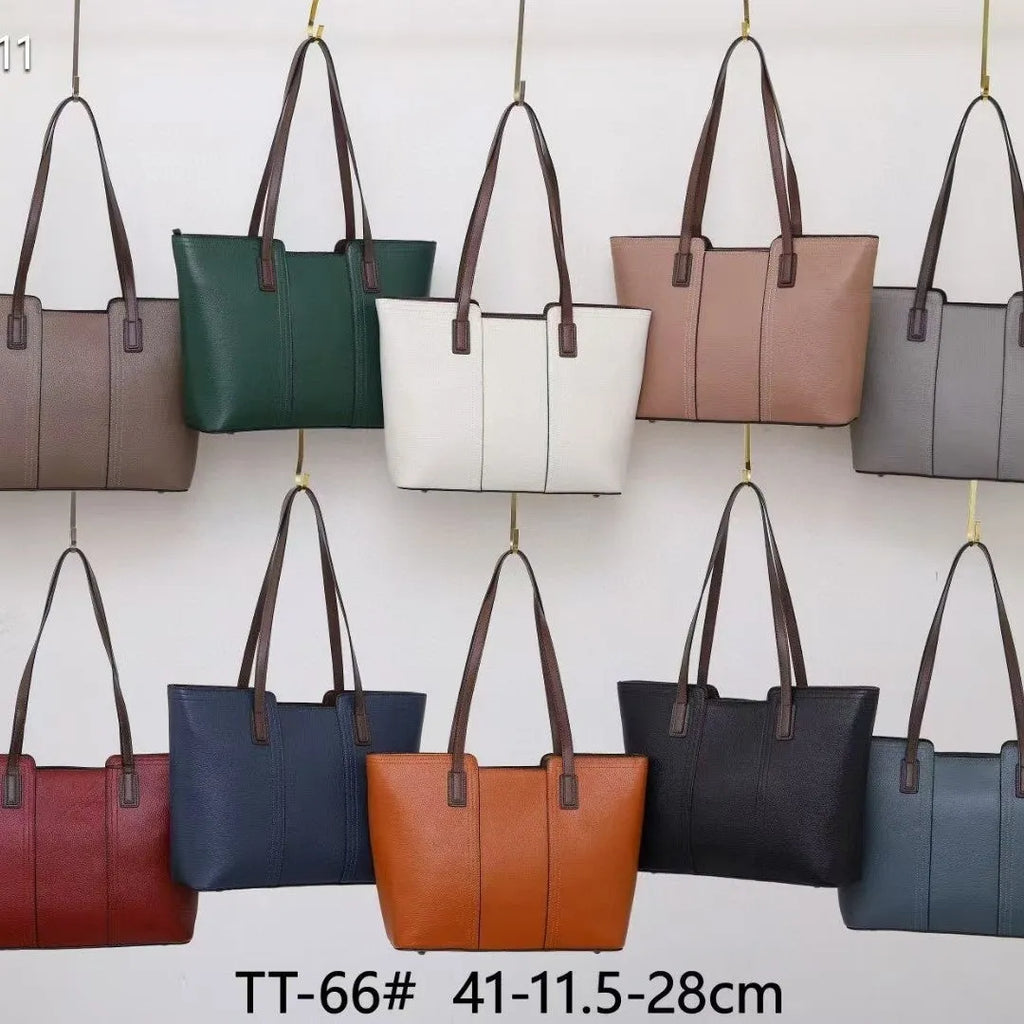 Women's genuine leather commuter shoulder bag in urban simplicity style with large capacity