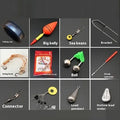 Carbon fishing float bracket and accessory gift bag set for sea fishing rods.