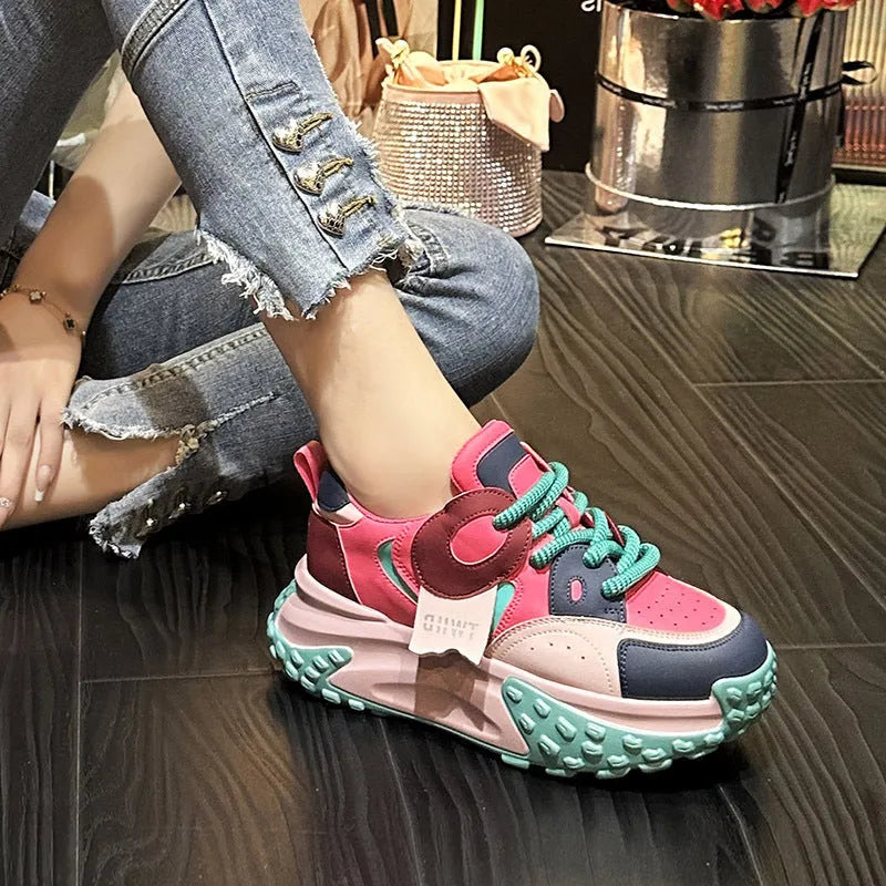 Leather wedge heel sports casual shoes in silver colour with round toe and front lace-up closure