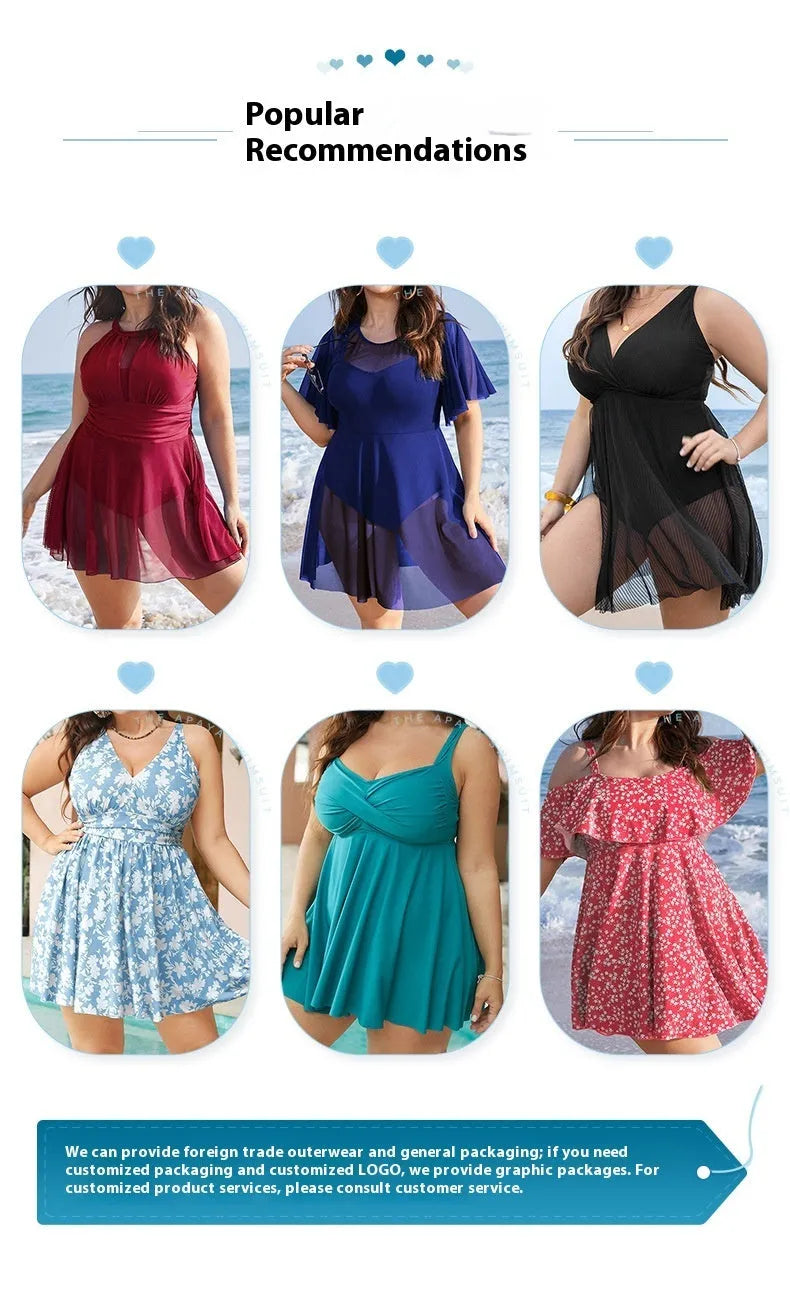 Women's black lace one-piece swimsuit with round neck design for swimming and beach activities