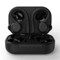 Noise-cancelling hanging ear true wireless sports headphones with removable ear hooks in multiple colour options