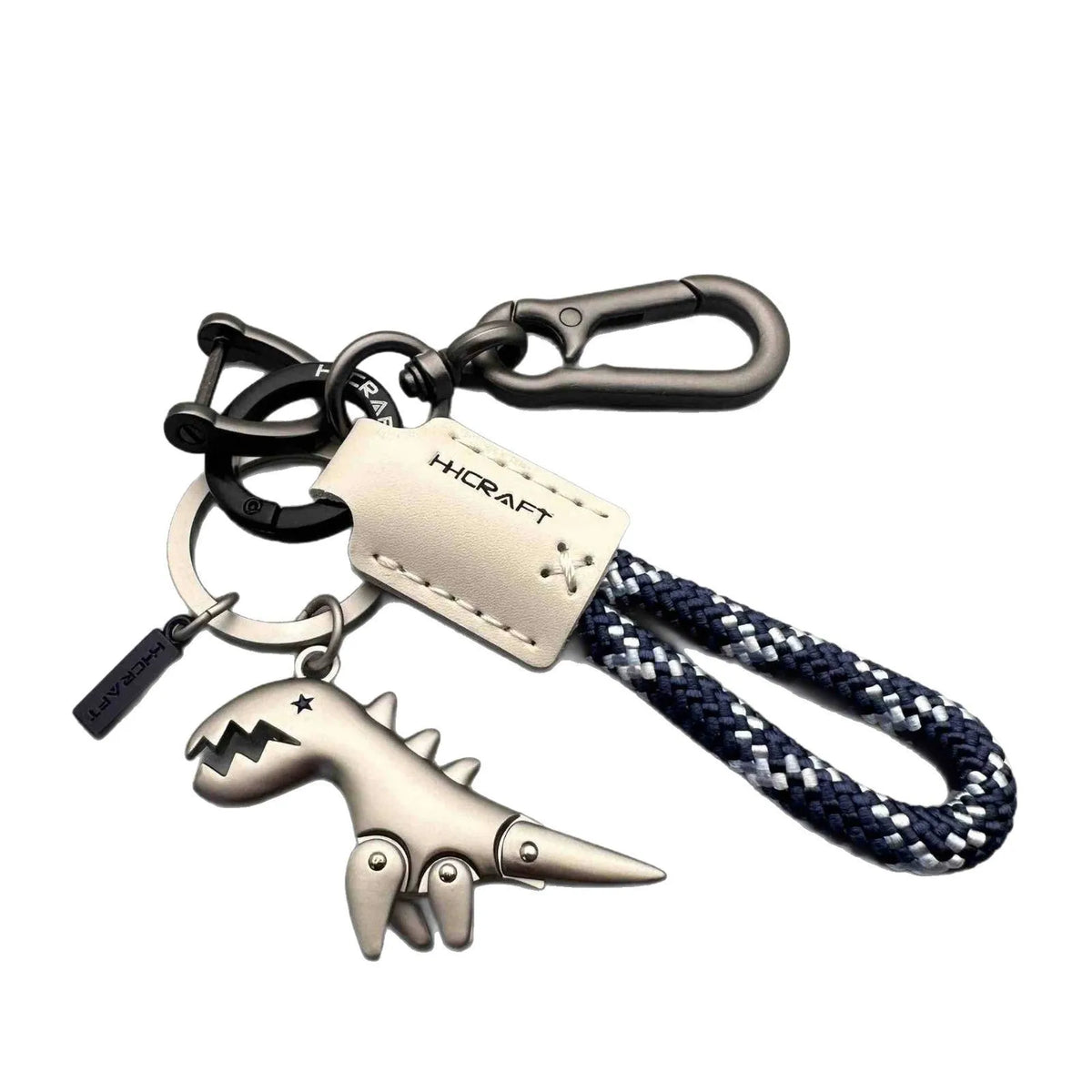 Cartoon little dinosaur keychain in zinc alloy, a schoolbag pendant in one of eight styles
