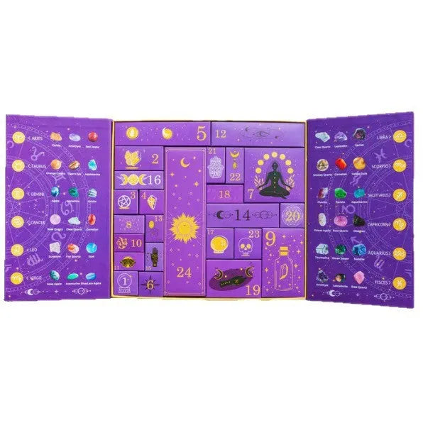 A paper Halloween countdown gift box with dimensions 33.5cm by 30.5cm.