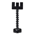 Black pet photography tool with rotating clip and snack holder for mobile phone cameras