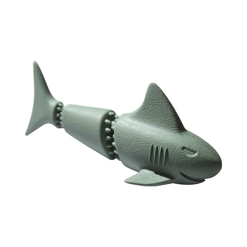 Deep sea shark rubber dog toy showing marine animal shapes in blue and green colour options