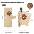Multi-purpose cloak sleeping bag in polar fleece, wearable cape design, Army Green and Milk Coffee colours, 210 x 160cm full size.