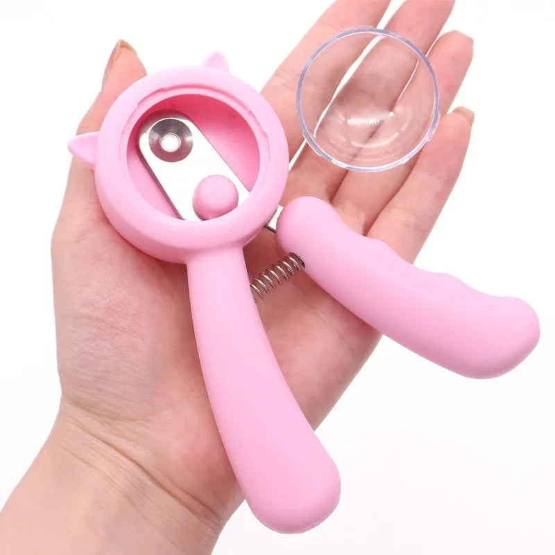Professional stainless steel pet nail clipper with curved blades for dog and cat claw trimming