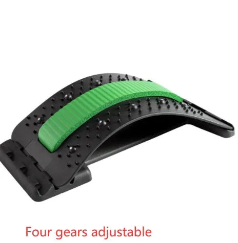 Adjustable back stretcher with 8 massage heads in blue, green, pink, purple, or red colour options
