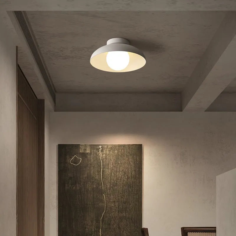 Modern Nordic style ceiling lamp with minimalist design in Moon White or Obsidian Black finish