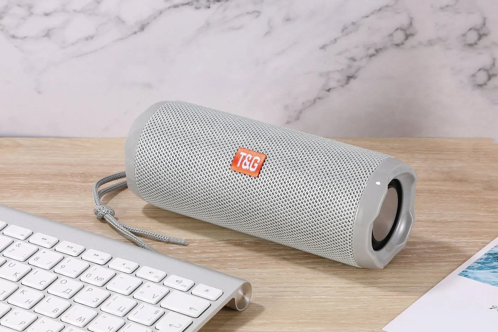 Fabric portable Bluetooth speaker with card holder in six colours including camouflage and gold