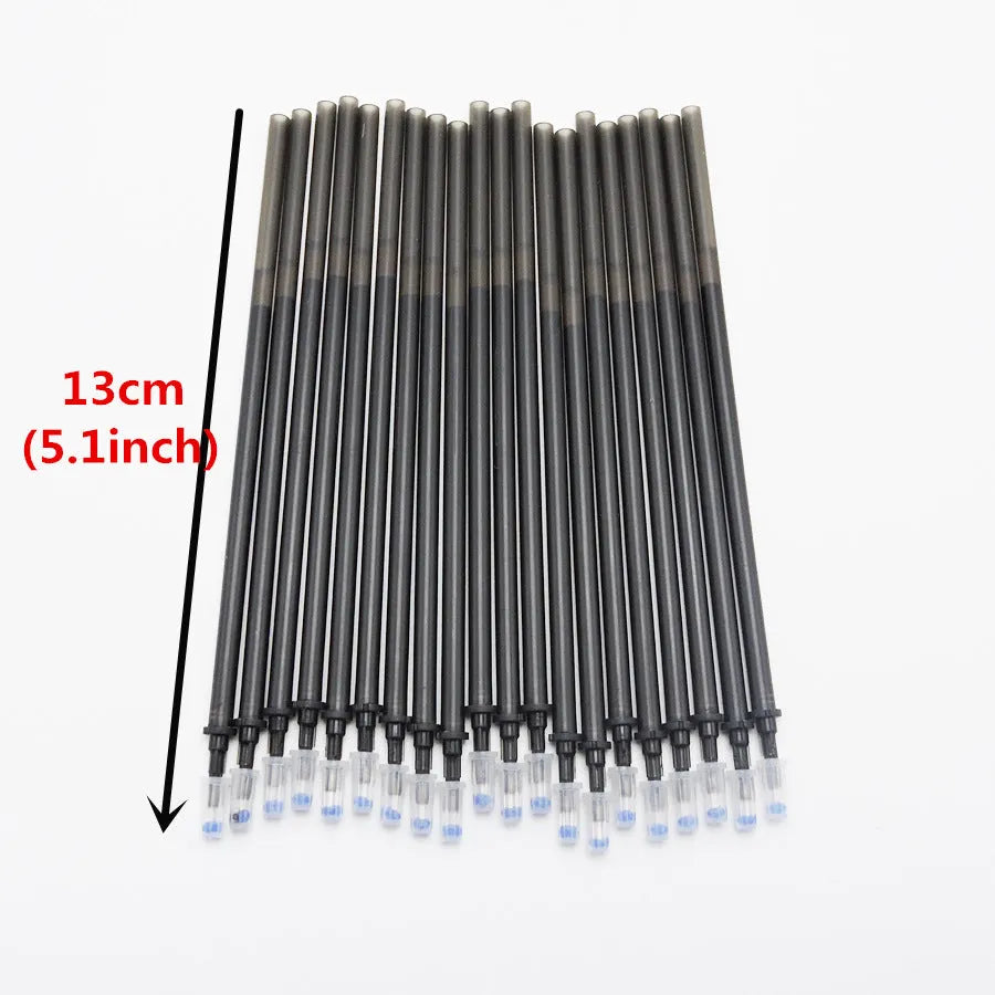 0.5mm needle tip hot-erasable pens in black, blue, and red with refill sets