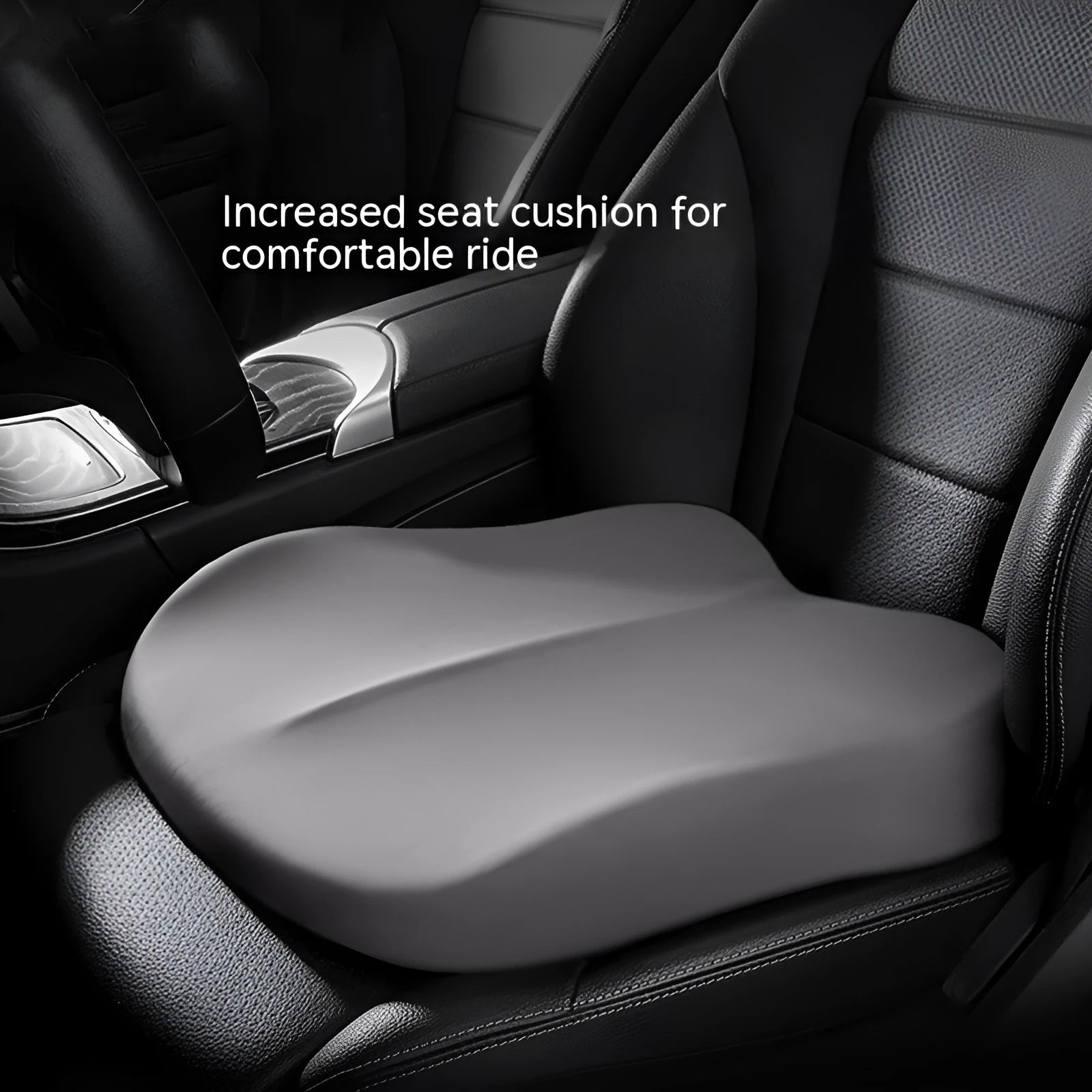 Car seat heightening cushion ice silk material 41x41x10cm size black grey pink colour options