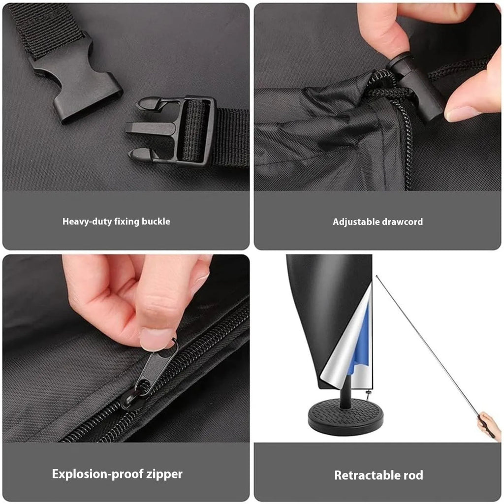 Waterproof Oxford cloth umbrella cover in grey, sized for banana-shaped offset umbrellas up to 280cm.