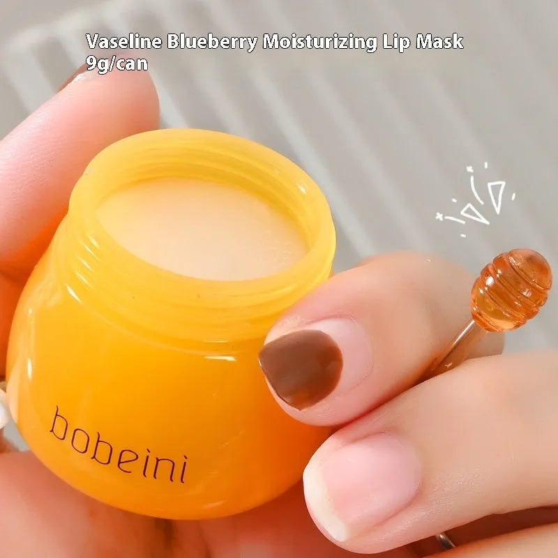 Vaseline lip balm honey pot treatment with brush in pomegranate or blueberry flavour