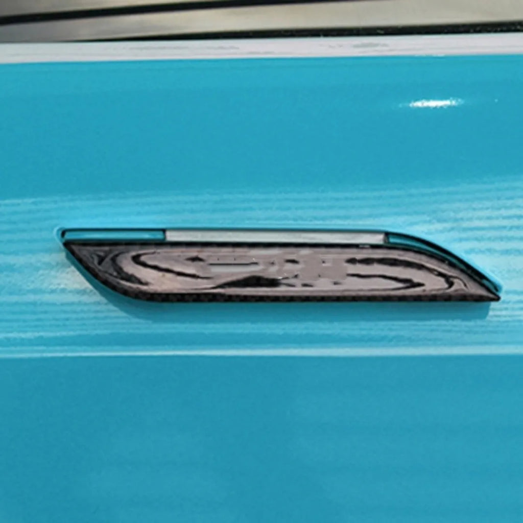 Carbon fibre door handle patches for Tesla Model S, set of four with adhesive backing for scratch protection