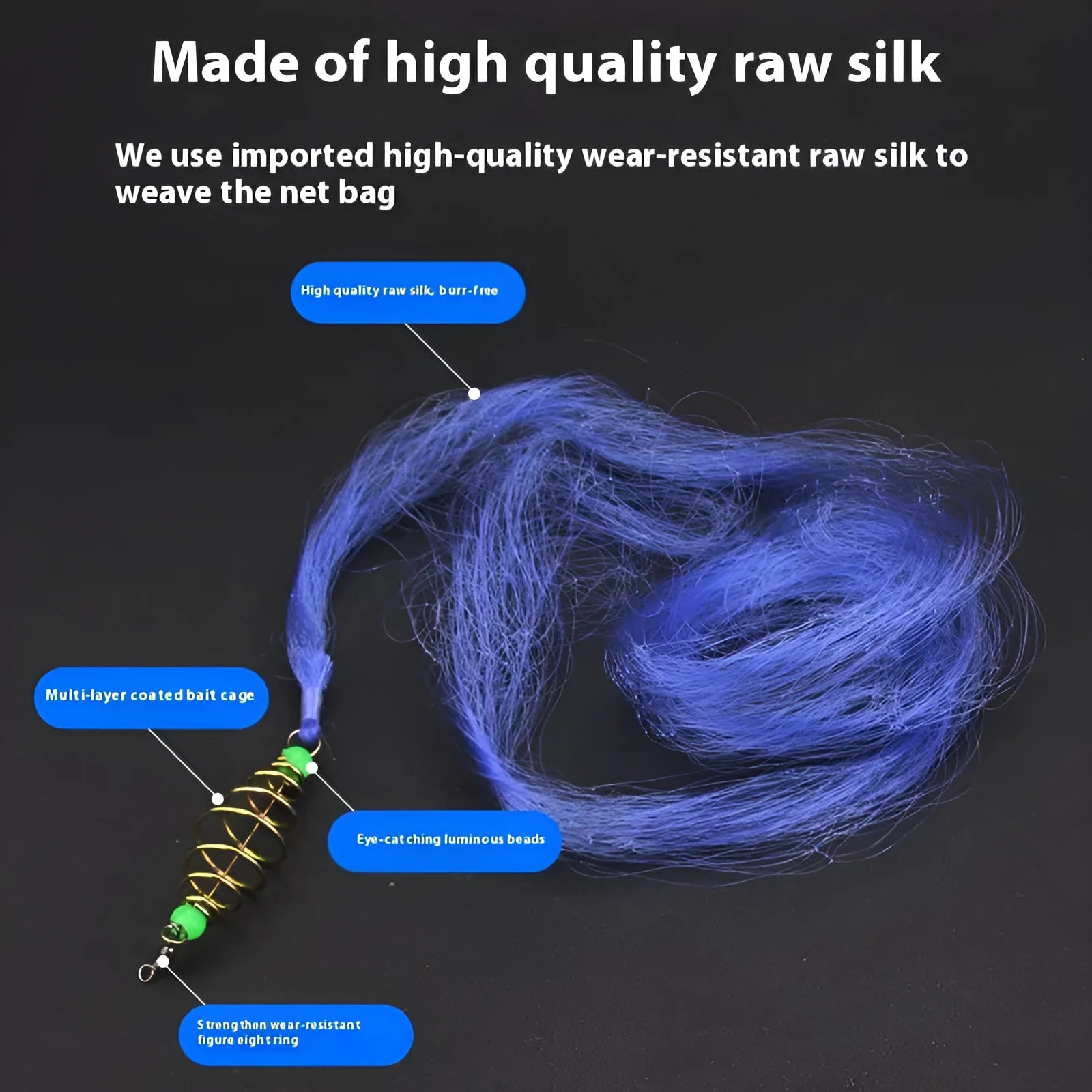 Hand sprinkle fishing net with nylon mesh and metal construction showing multiple mesh size options