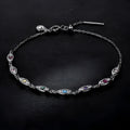 Silver devil's eye bracelet for women with colourful electroplated eye charm in cold wind style