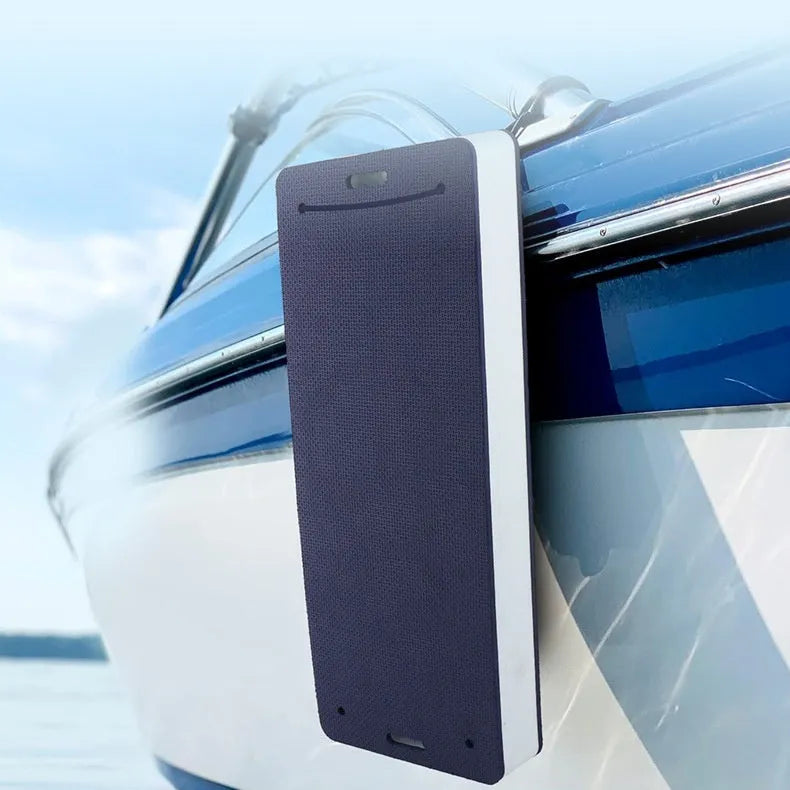Blue EVA marine fender measuring 59cm long with 8cm thickness for boat hull protection