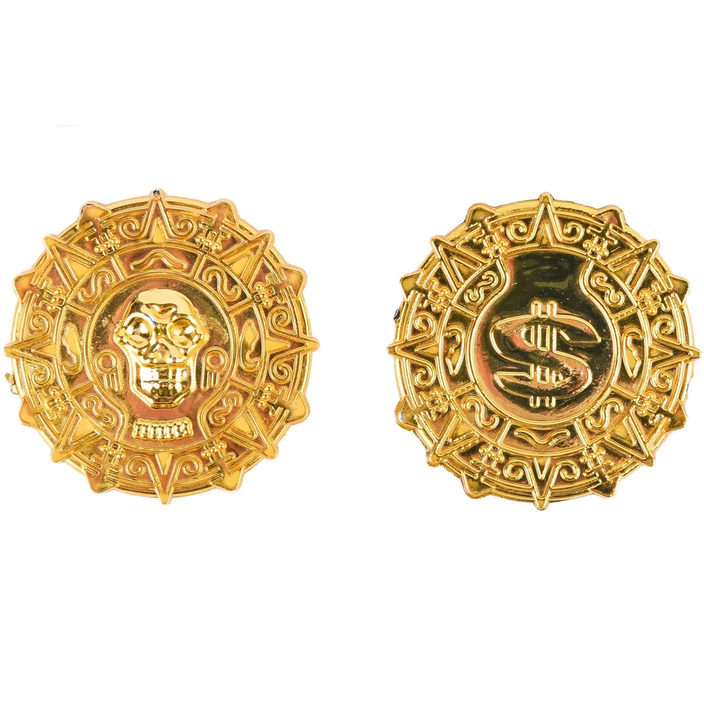 Plastic pirate gold coin toy with pointed edges for Halloween dress up
