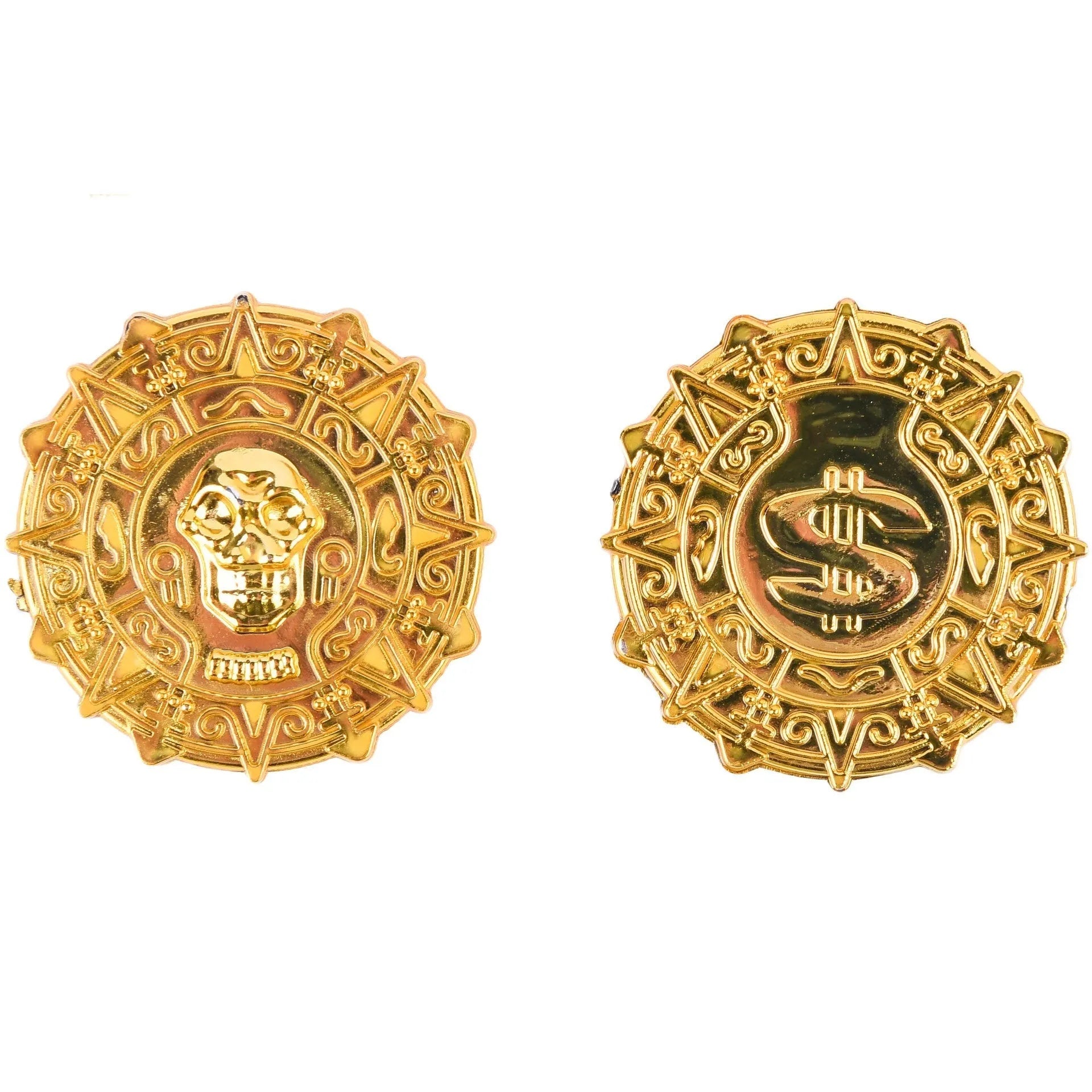 Plastic pirate gold coin toy with pointed edges for Halloween dress up