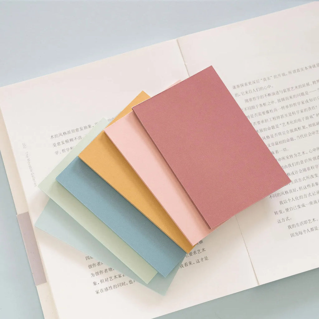 Pack of large 12cm x 8cm sticky notes in six different colours, 150 sheets total