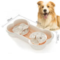 Green three-tier slow feeder dog bowl with wave and rotated hump patterns for large breed dogs