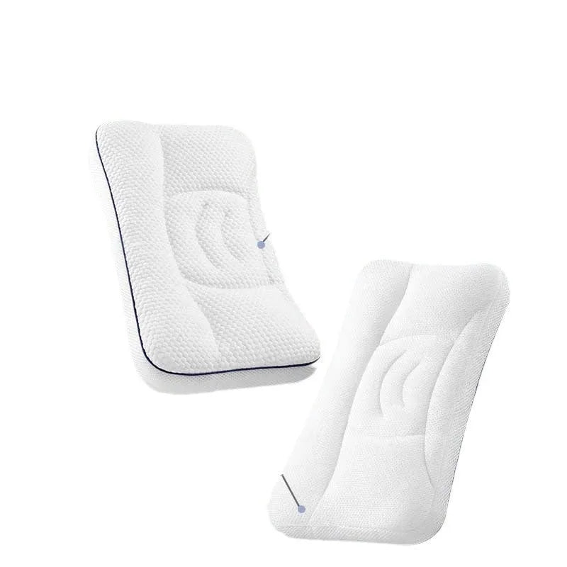 Children's partition neck pillow with silk floss filler showing cold and warm antibacterial sides for spine protection