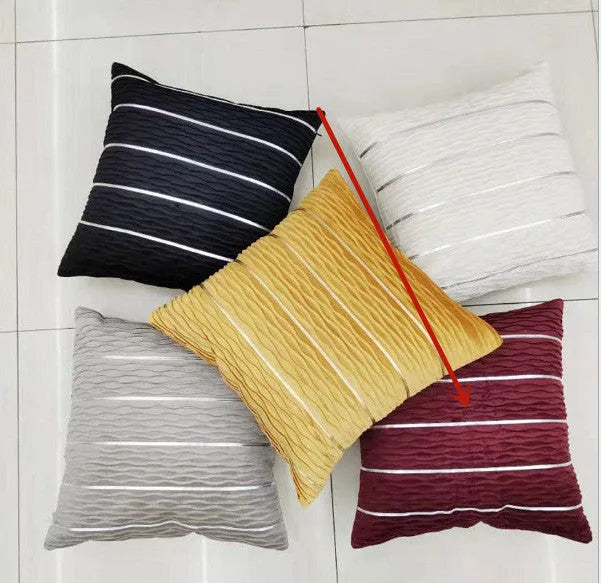 Plush velvet pillow cover in 45x45cm size, showing wine red colour with plain pattern
