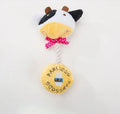 Plush dog toys with animal designs including frog, elephant, cow and bear with cotton rope sections