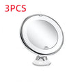 White LED make-up mirror with battery operation, plastic frame, 17.5 x 21cm, bright LED lights