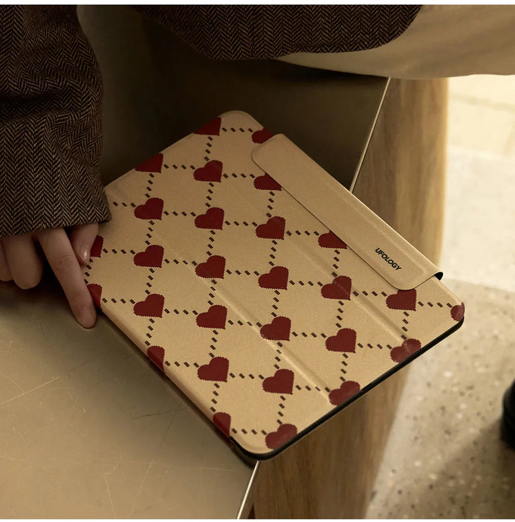Magnetic polyurethane protective case for iPad Air 4 and 5 tablets showing attachment system